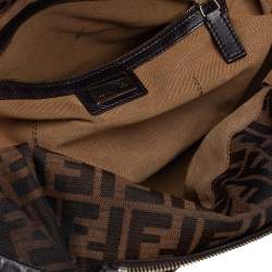Pre Owned Fendi Tobacco Zucca Canvas and Leather Large Chef Tote