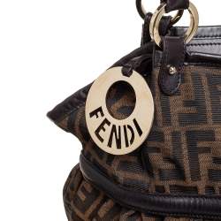 Pre Owned Fendi Tobacco Zucca Canvas and Leather Large Chef Tote