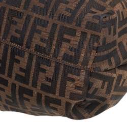 Pre Owned Fendi Tobacco Zucca Canvas and Leather Large Chef Tote