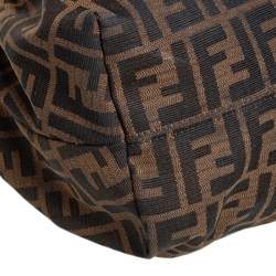 Pre Owned Fendi Tobacco Zucca Canvas and Leather Large Chef Tote