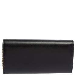 Pre Owned Fendi Black Leather Studded Wallet On Chain