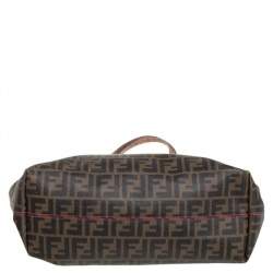 Pre Owned Fendi Tobacco Zucca Coated Canvas Spalmati Roll Shopper Tote