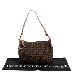 Pre Owned Fendi Tobacco Zucca Canvas And Leather Hobo 