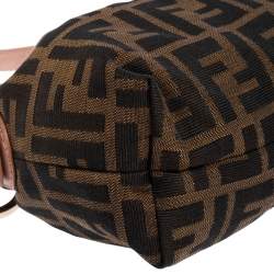 Pre Owned Fendi Tobacco Zucca Canvas And Leather Hobo 