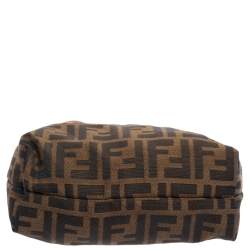 Pre Owned Fendi Tobacco Zucca Canvas And Leather Hobo 