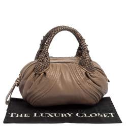 Pre Owned Fendi Brown Leather Spy Hobo