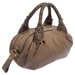Pre Owned Fendi Brown Leather Spy Hobo