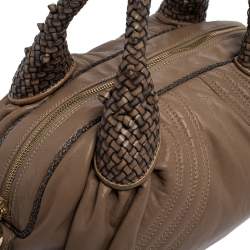 Pre Owned Fendi Brown Leather Spy Hobo