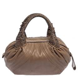 Pre Owned Fendi Brown Leather Spy Hobo