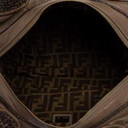 Pre Owned Fendi Brown Leather Spy Hobo