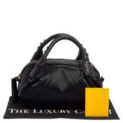 Pre Owned Fendi Black Satin Baby Spy Bag