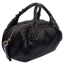 Pre Owned Fendi Black Satin Baby Spy Bag