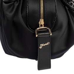 Pre Owned Fendi Black Satin Baby Spy Bag