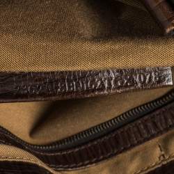 Pre Owned Fendi Tobacco Zucca Canvas and Leather Chef De Jour Bag
