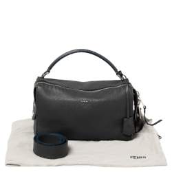 Pre Owned Fendi Grey Leather Selleria Leather Lei Boston Bag