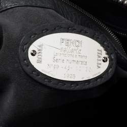 Pre Owned Fendi Grey Leather Selleria Leather Lei Boston Bag