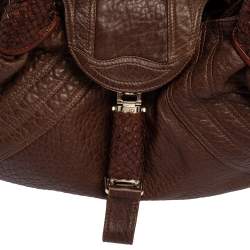 Pre Owned Fendi Brown Leather Spy Hobo