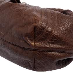 Pre Owned Fendi Brown Leather Spy Hobo