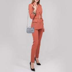 Fendi Grey Quilted Leather Micro Double Baguette Bag
