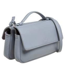 Fendi Grey Quilted Leather Micro Double Baguette Bag