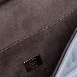 Fendi Grey Quilted Leather Micro Double Baguette Bag