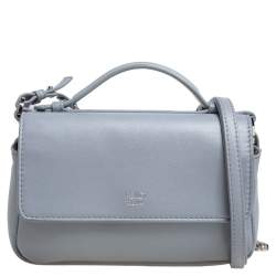 Fendi Grey Quilted Leather Micro Double Baguette Bag