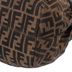 مملوكة مسبقًا حقيبة يد فندي "شيف" كبيرة جلد وكانفاس زوكا توباكو