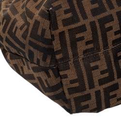 مملوكة مسبقًا حقيبة يد فندي "شيف" كبيرة جلد وكانفاس زوكا توباكو