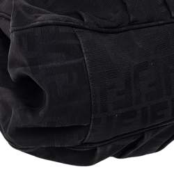 Pre Owned Fendi Black Zucca Canvas Mia Hobo