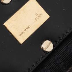 Pre Owned Fendi Black Zucca Canvas Mia Hobo