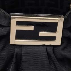 Pre Owned Fendi Black Zucca Canvas Mia Hobo