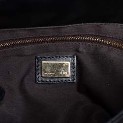 Pre Owned حقيبة كتف فندى قلاب ماكسى بوجيت جلد وكانفاس زوكا بنية 