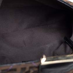 Pre Owned حقيبة كتف فندى قلاب ماكسى بوجيت جلد وكانفاس زوكا بنية 