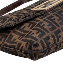 مملوكة مسبقًا Fendi Tobacco Zuccca Canvas Mia Flap Shoulder Bag