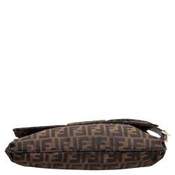 مملوكة مسبقًا Fendi Tobacco Zuccca Canvas Mia Flap Shoulder Bag