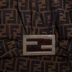 Pre Owned Fendi Tobacco Zucca Canvas Mia Flap Shoulder Bag