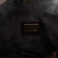 Pre Owned Fendi Tobacco Zucca Canvas Mia Flap Shoulder Bag