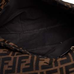 Pre Owned Fendi Tobacco Zucca Canvas Mia Flap Shoulder Bag