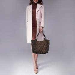 Pre Owned Fendi Tobacco Zucca Canvas and Leather Chef Shopper Tote