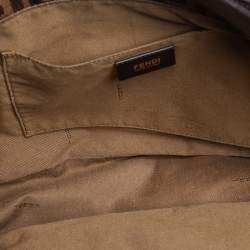 Pre Owned Fendi Tobacco Zucca Canvas and Leather Chef Shopper Tote