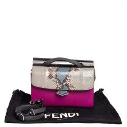 Pre Owned Fendi Multicolor Python and Leather Mini Demi Jour Shoulder Bag