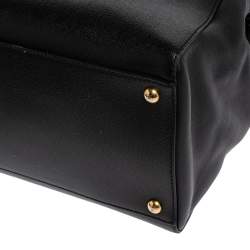 Pre Owned Fendi Black Saffiano Leather Medium 2jours Tote