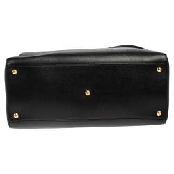 Pre Owned Fendi Black Saffiano Leather Medium 2jours Tote