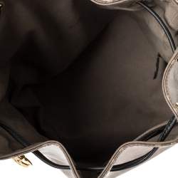 Pre Owned Fendi Brown/Black Zucca Coated Canvas and Leather Mon Tresor Bucket Bag