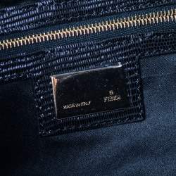 Pre Owned Fendi Multicolor Glitter Fabric Chain Embellished Ricami Baguette Flap Bag