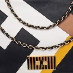 Pre Owned Fendi Black Leather Claudia Chain Shoulder Bag