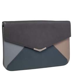 Pre Owned Fendi Multicolor Leather Large 2Jours Wrislet Envelope Clutch