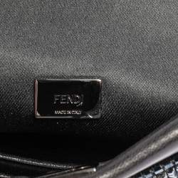 Pre Owned Fendi Black Beaded and Leather Micro Peekaboo Crossbody Bag