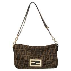 Fendi Vintage Zucca Devil Trapezio - Brown Handle Bags, Handbags