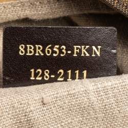 Pre Owned Fendi Tobacco/Red Canvas and Leather Large Pequin Striped Hobo